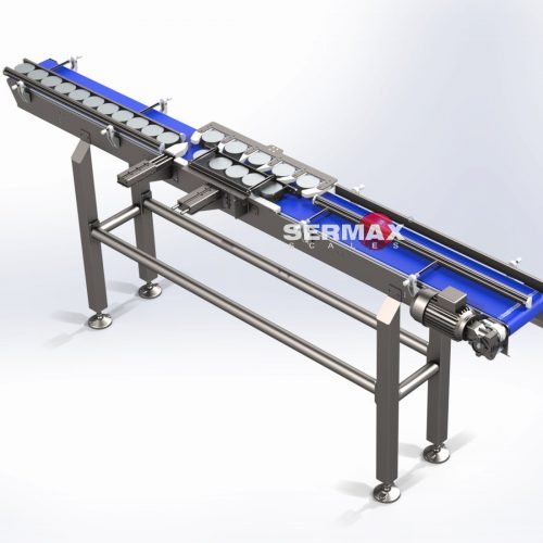 (EN) Conveyor Step by Step motion for packaging / Trays or cups /